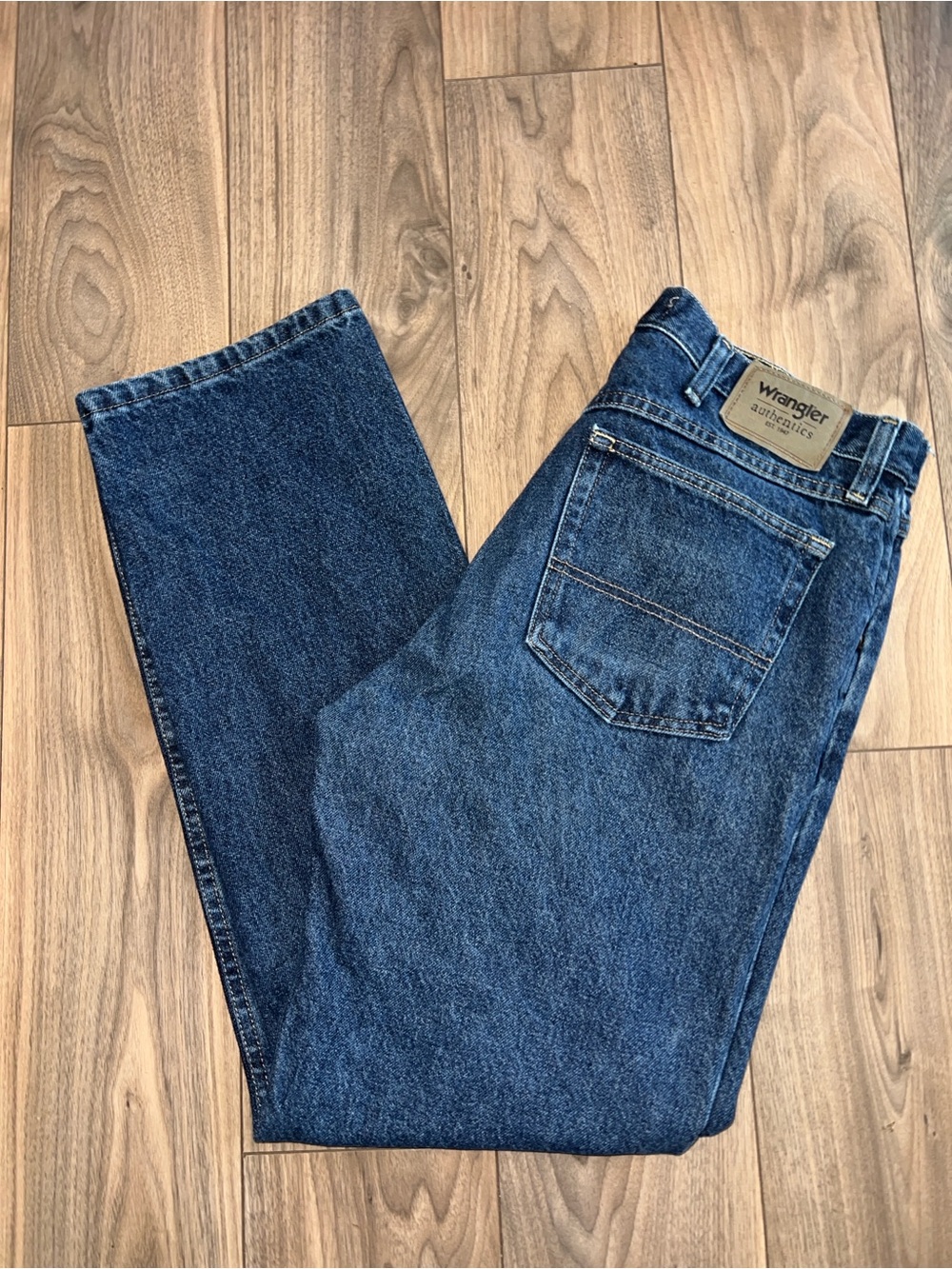Wrangler Blue Jeans Solid Dark Wash Zip-Fly
